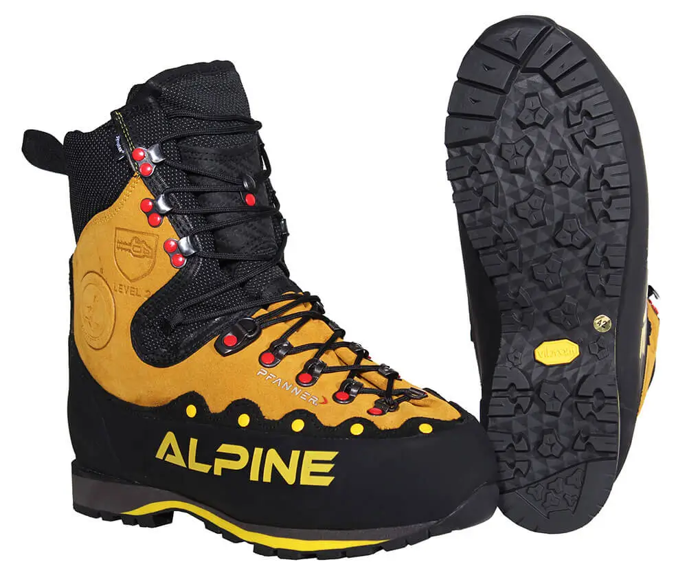 schnittschutzschuhe pfanner zugspitze alpine gelb-schwarzlb-schwarz
