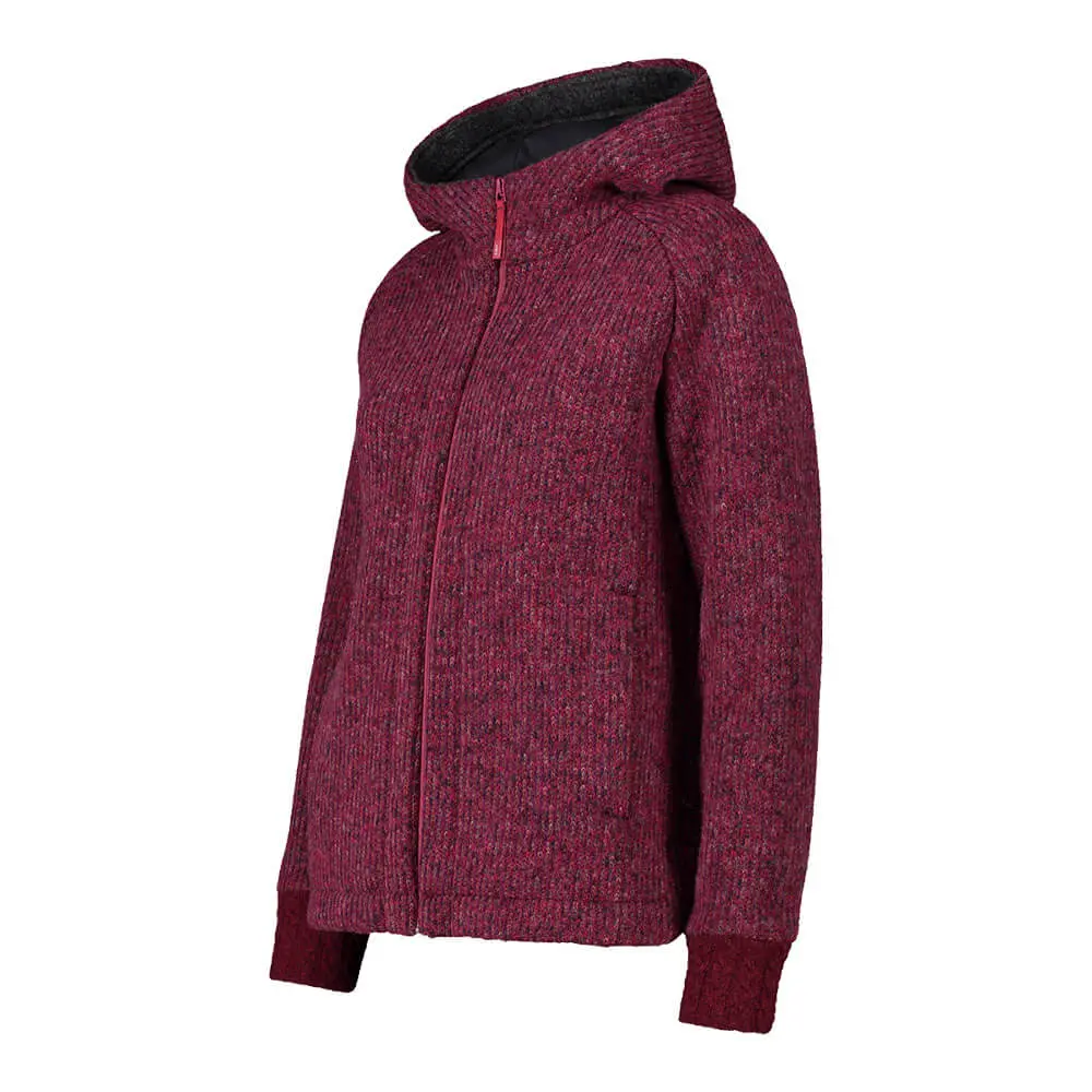 Damenjacke mit Kapuze Farbe cherry ansicht seite