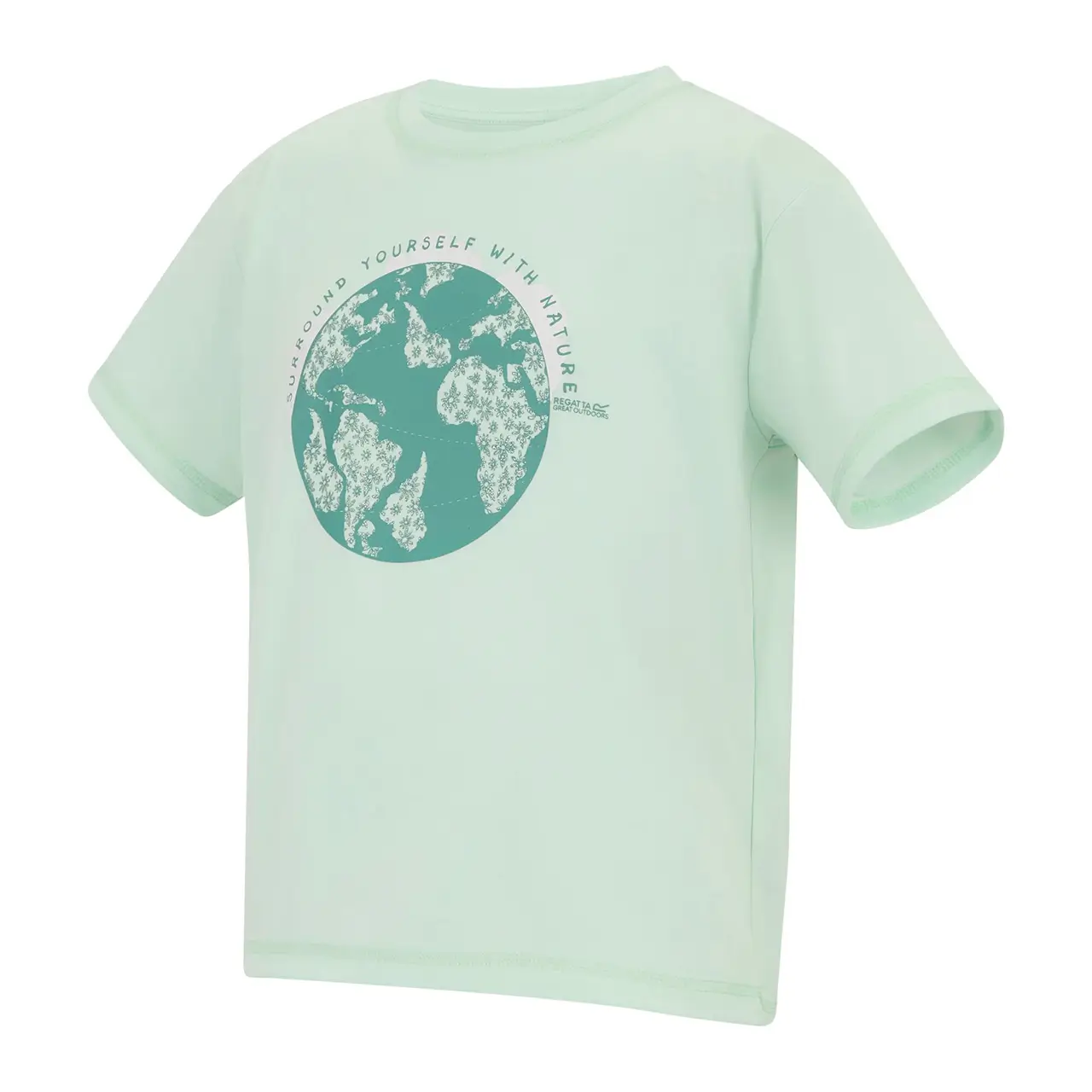 Mädchen T-Shirt Regatta Modell Aria oceanblau seitliche Ansicht, bequem und atmungsaktiv, Outdoor-tauglich