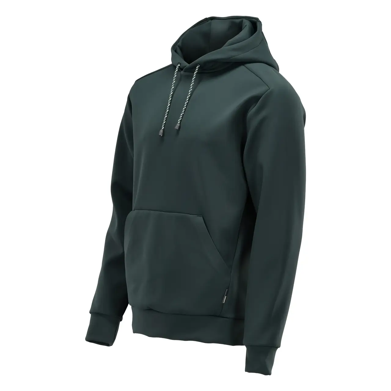 Mascot Fleece Kapuzensweatshirt Herren, waldgrün, Seitenansicht links, Vordertasche, Rippenbündchen