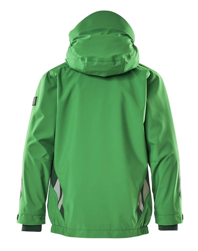 Mascot Kinder Hardshell Jacke ansicht hinten in grassgrün-grün,winddicht und wasserabweisend,Artikel 18901-249-33303