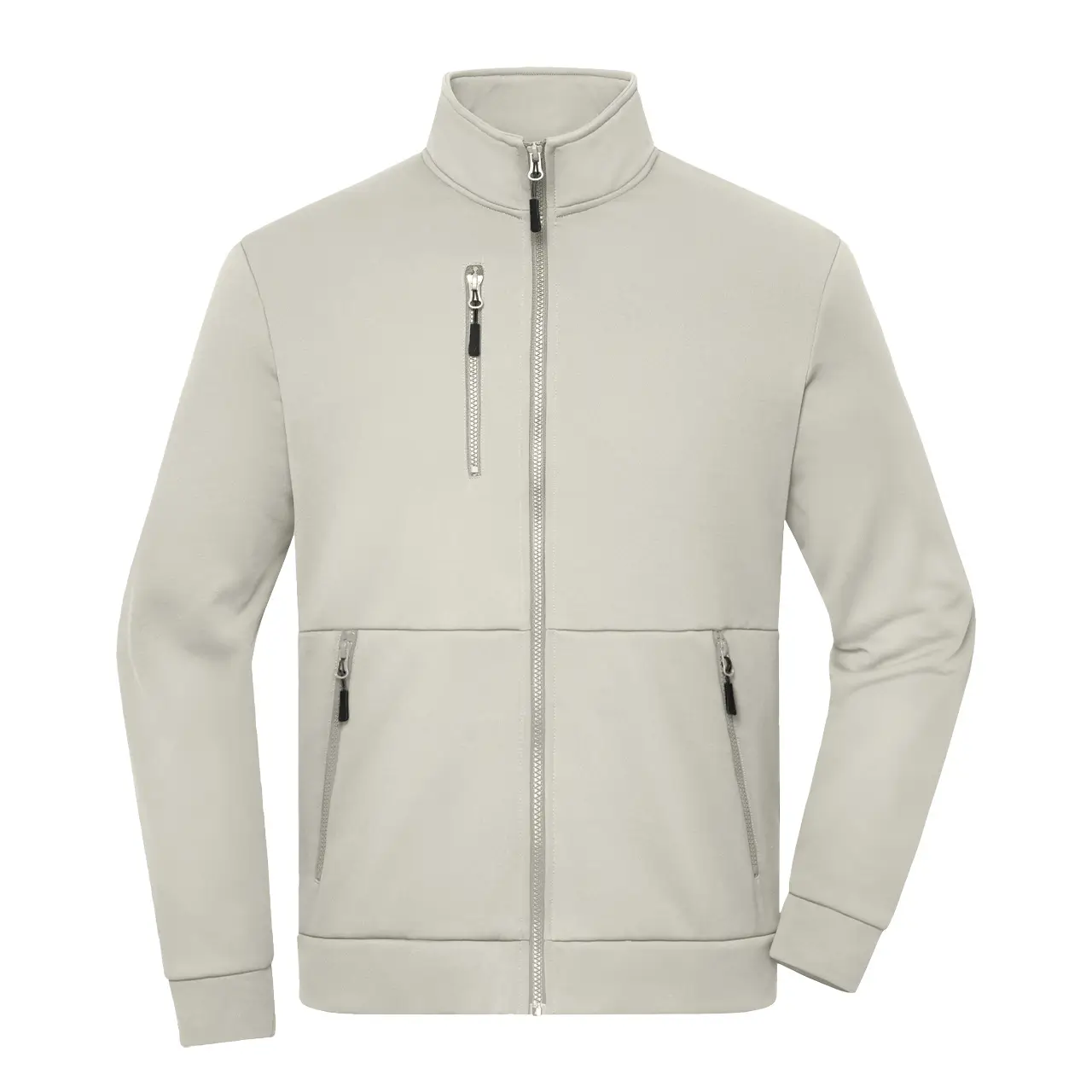 Daiber Workwear Fleecejacke JN1876 in cement Vorderansicht für Damen und Herren