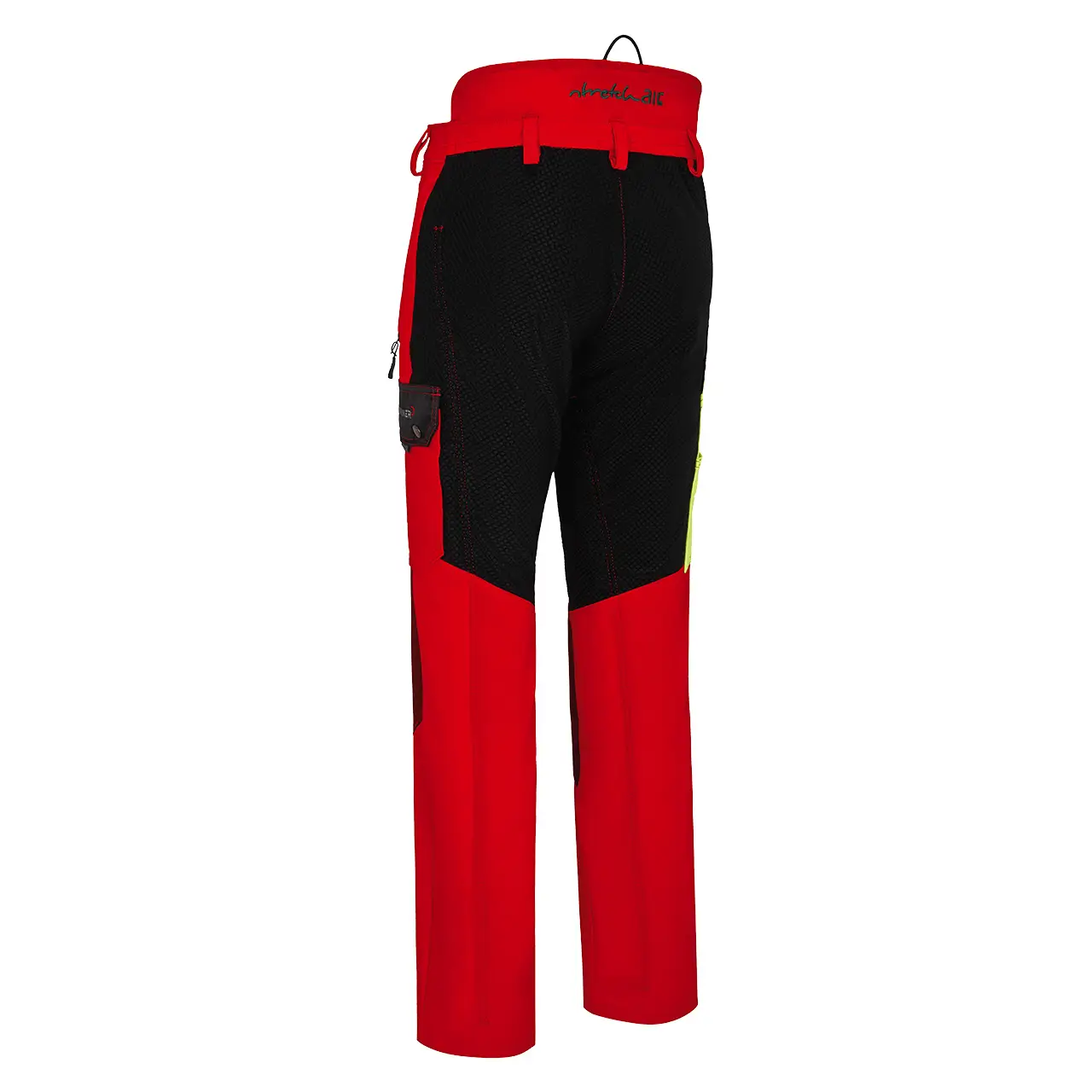 PFANNER® Gladiator® Keprotec Schnittschutzhose rot light – Rückansicht mit ergonomischer Passform und erhöhtem Nierenschutz