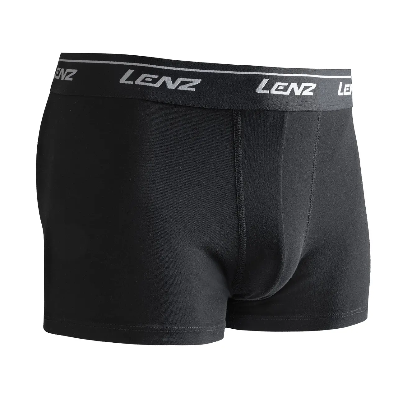 Lenz Men Boxershorts schwarz 2er-Pack Vorderansicht leicht seitlich