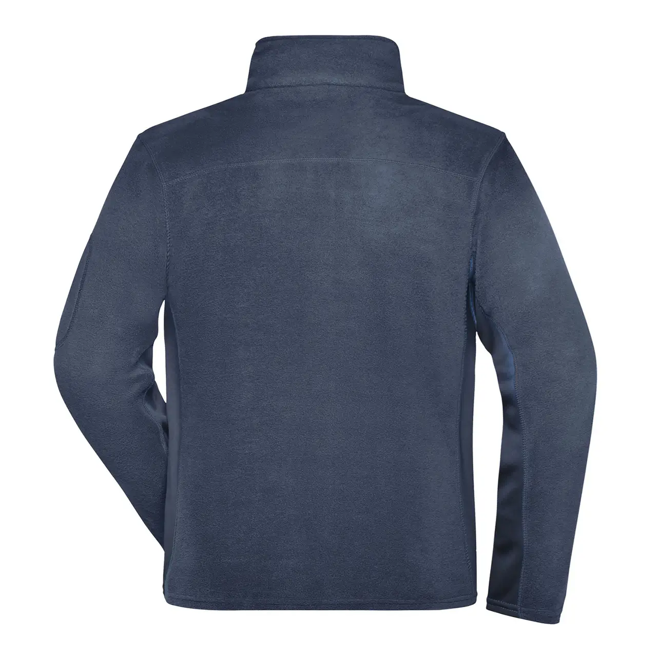 Rückansicht der Daiber JN842 Fleecejacke Herren navy mit reflektierenden Akzenten und Softshell-Einsätzen