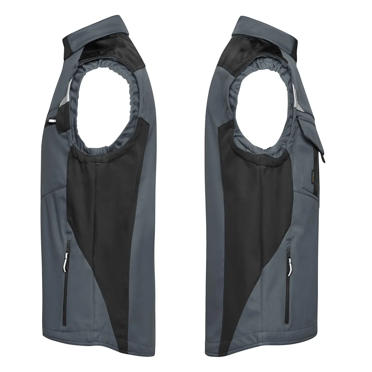 Daiber Workwear Softshellsweste JN845, wind und wasserabweisend, für Damen und Herren, JN845 carbon-schwarz, seitenansicht