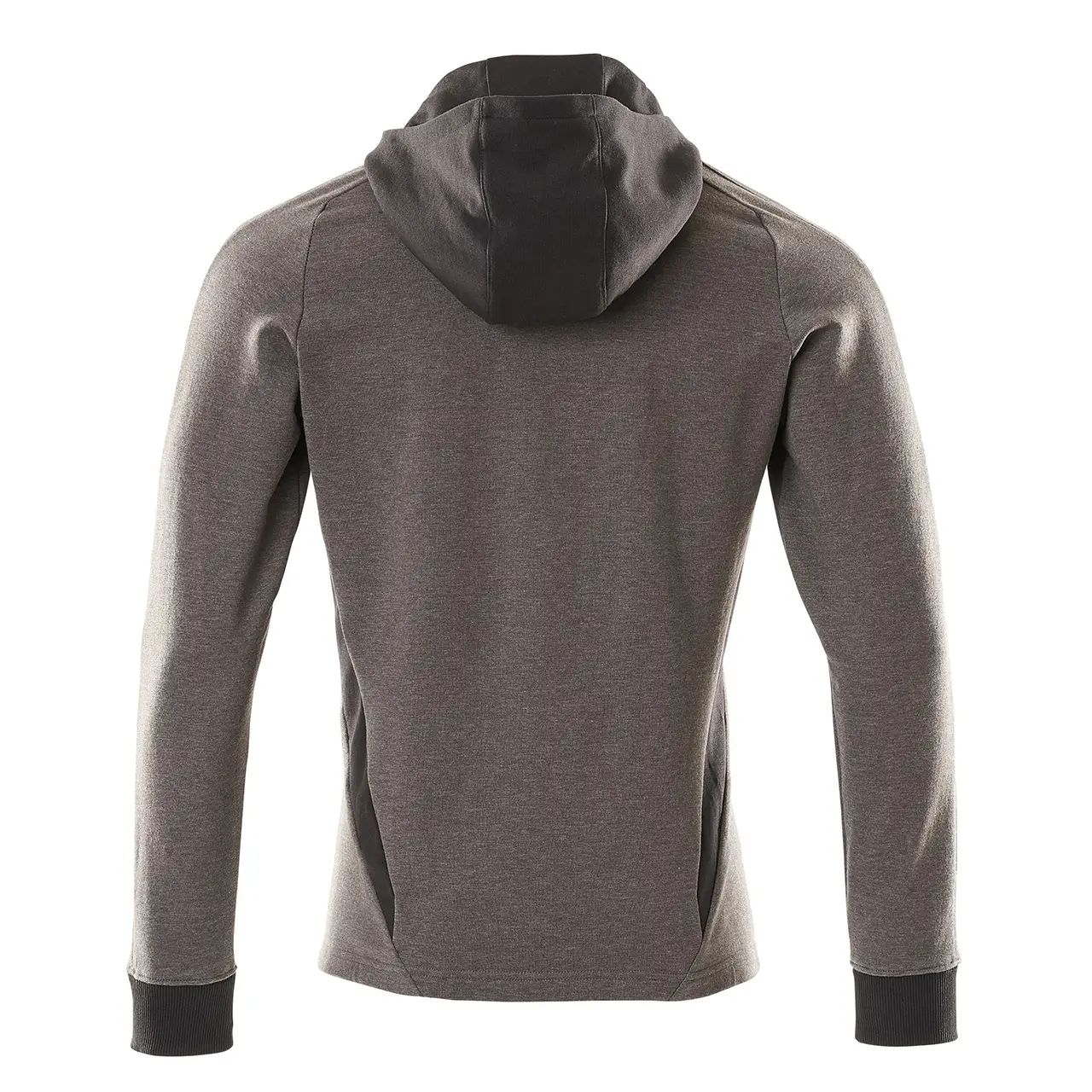 Kapuzenshirt mit reisverschluss anthrazit-schwarz, rückansicht