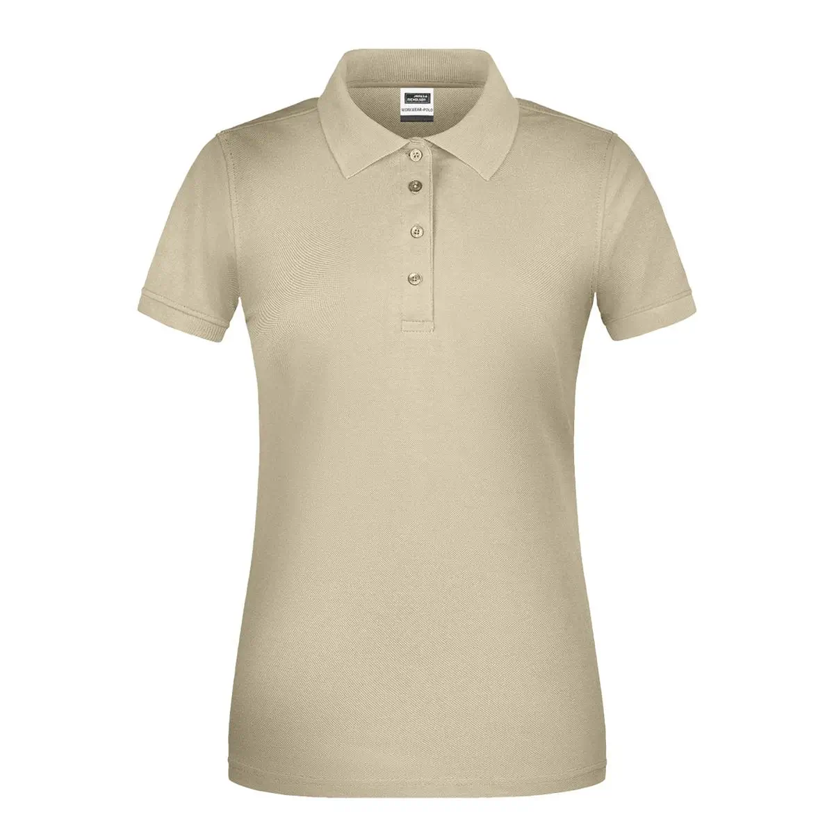 Arbeits Poloshirt Damen, strapazierfähig Daiber JN873, Farbe stone, Vorderansicht hinter weissen Hintergrund