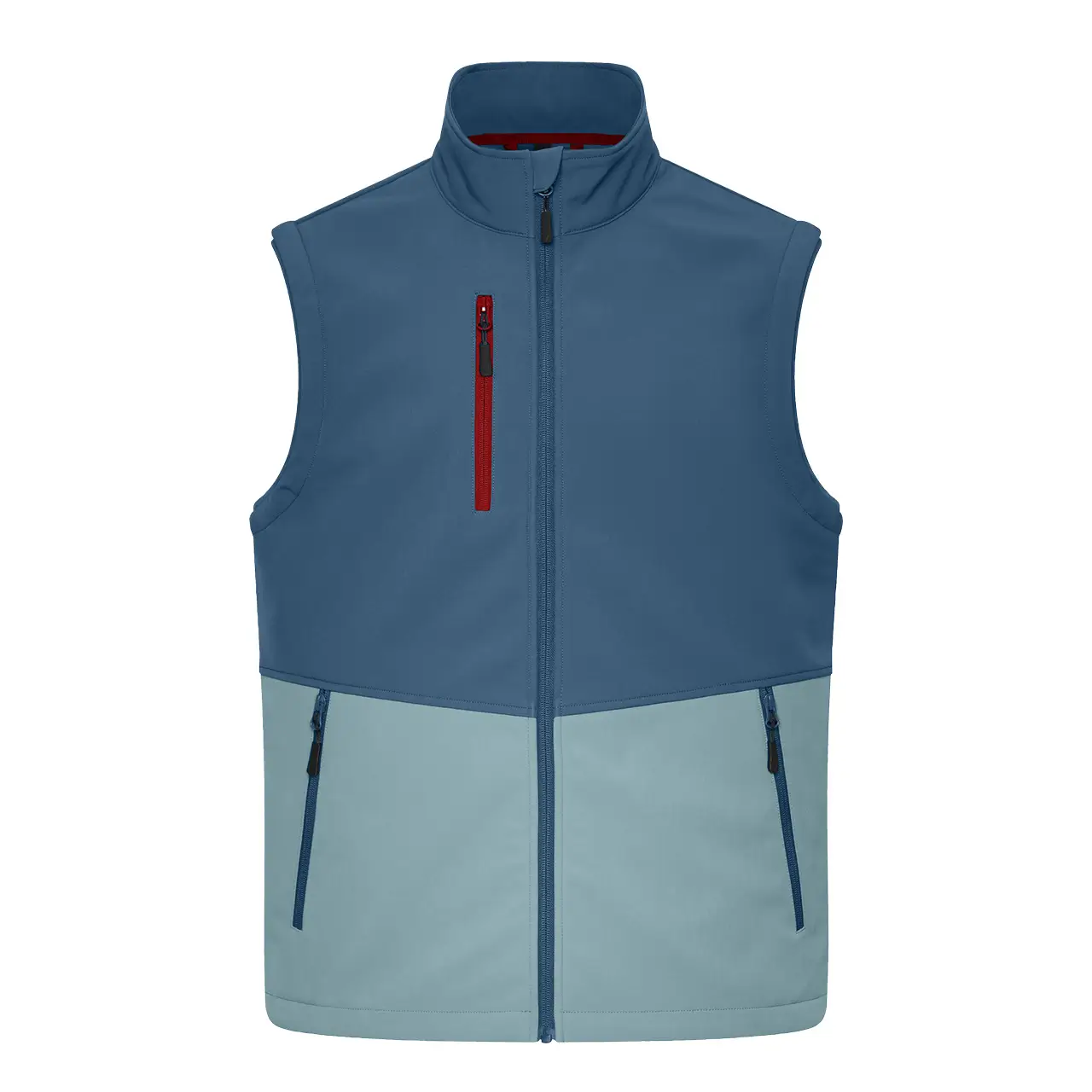 Daiber Workwear Softshellweste JN1888 in deep-blue/steel-blue Vorderansicht für Damen und Herren