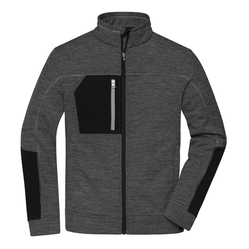 Daiber Strickfleecejacke schwarz-silber-melange