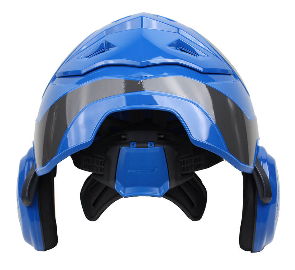 Protos Integral Forsthelm Detailbild hinten blau grau