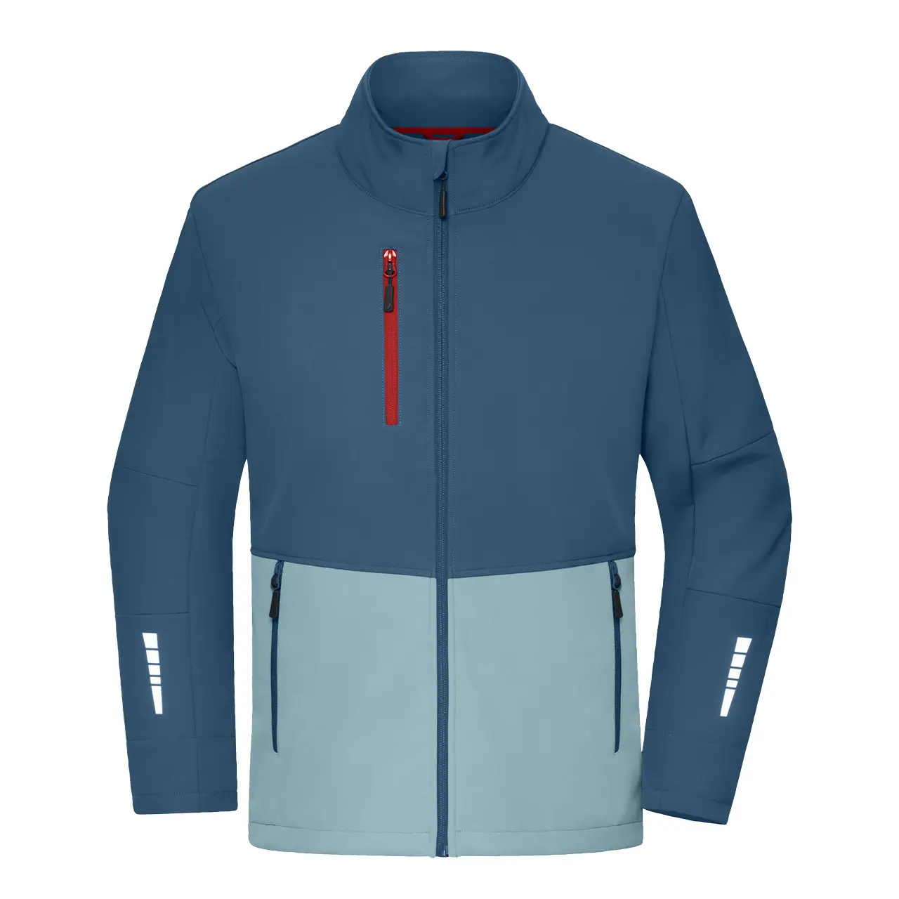 Daiber Workwear Softshelljacke JN1886 Unisex in deep-blue/steel-blue Vorderansicht für Damen und Herren
