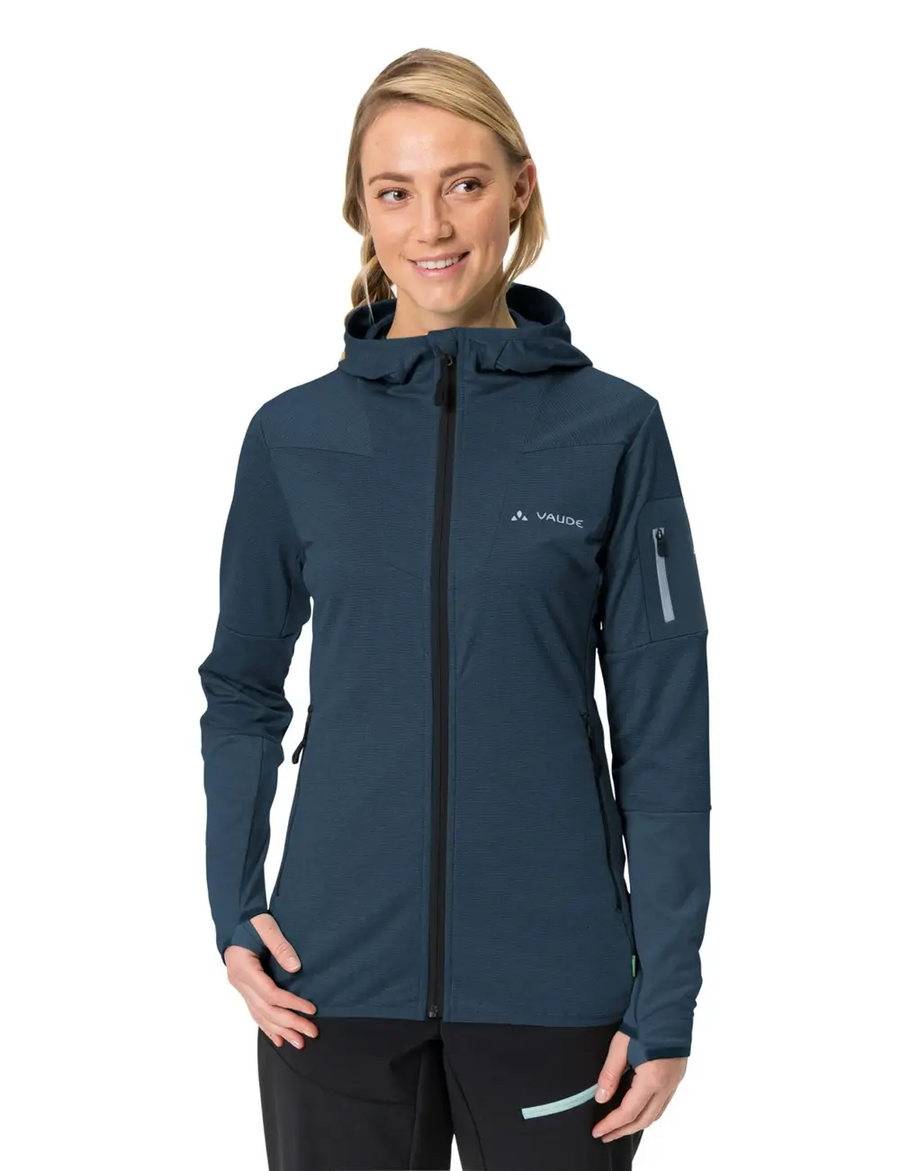 Damen Kapuzen Fleecejacke Monviso dunkelblau