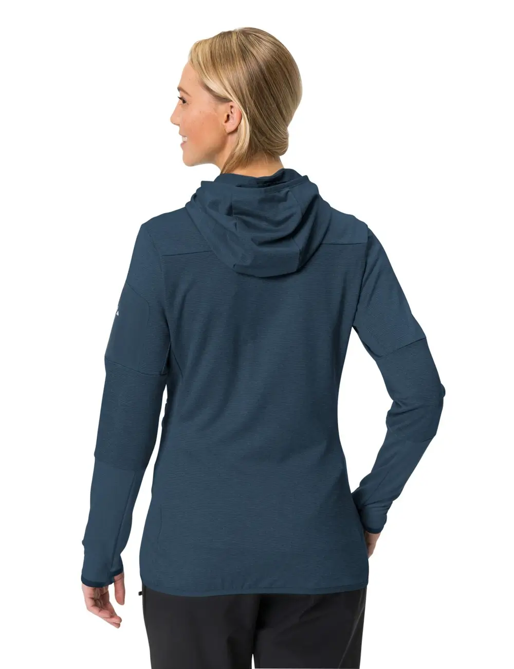 Warme Kapuzen Fleecejacke für Damen Monviso dunkelblau Fleecejacke mit Kapuze für Damen dunkelblau ansicht hinten