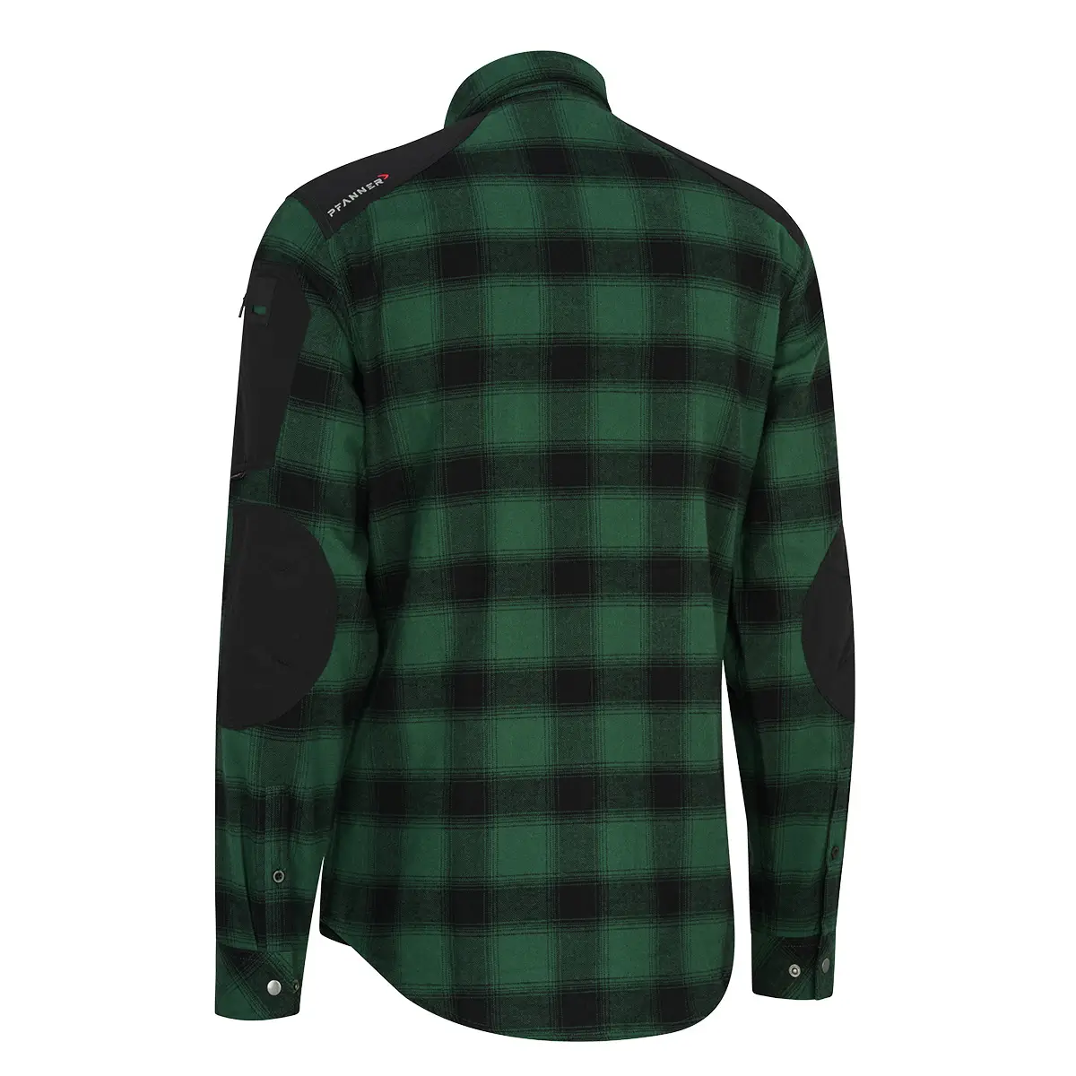 Flanell Hemd grün-schwarz kariert Pfanner 105450-77 Ansicht hinten links