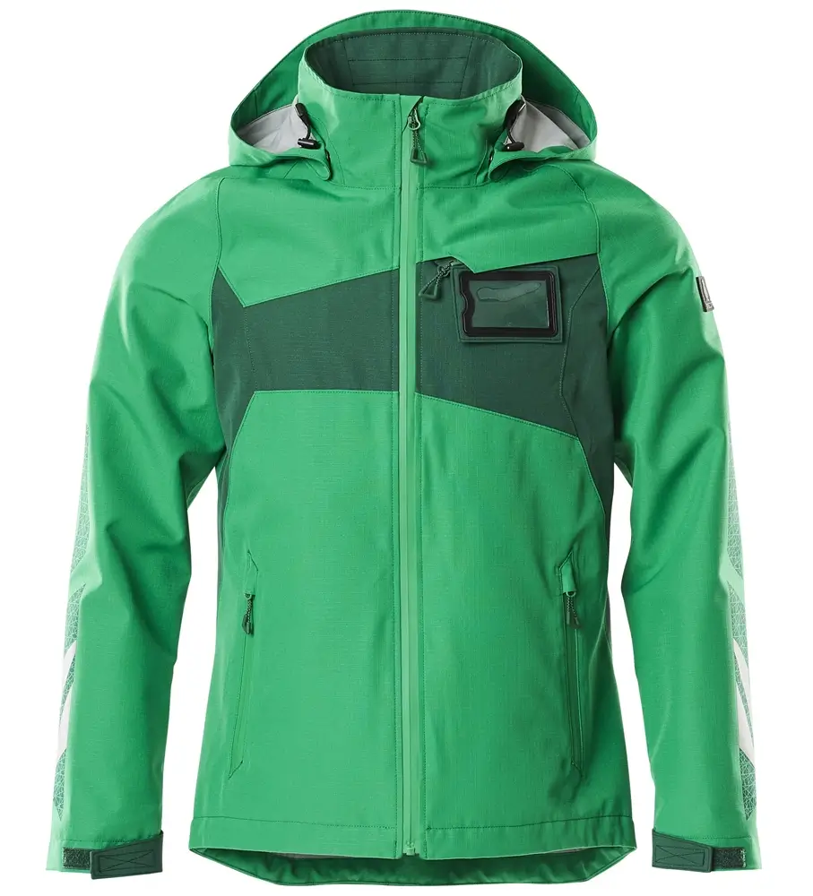 Mascot Hardshell Jacke Herren grün – wind- und wasserdichte Arbeitsjacke mit Kapuze und Reflexdetails