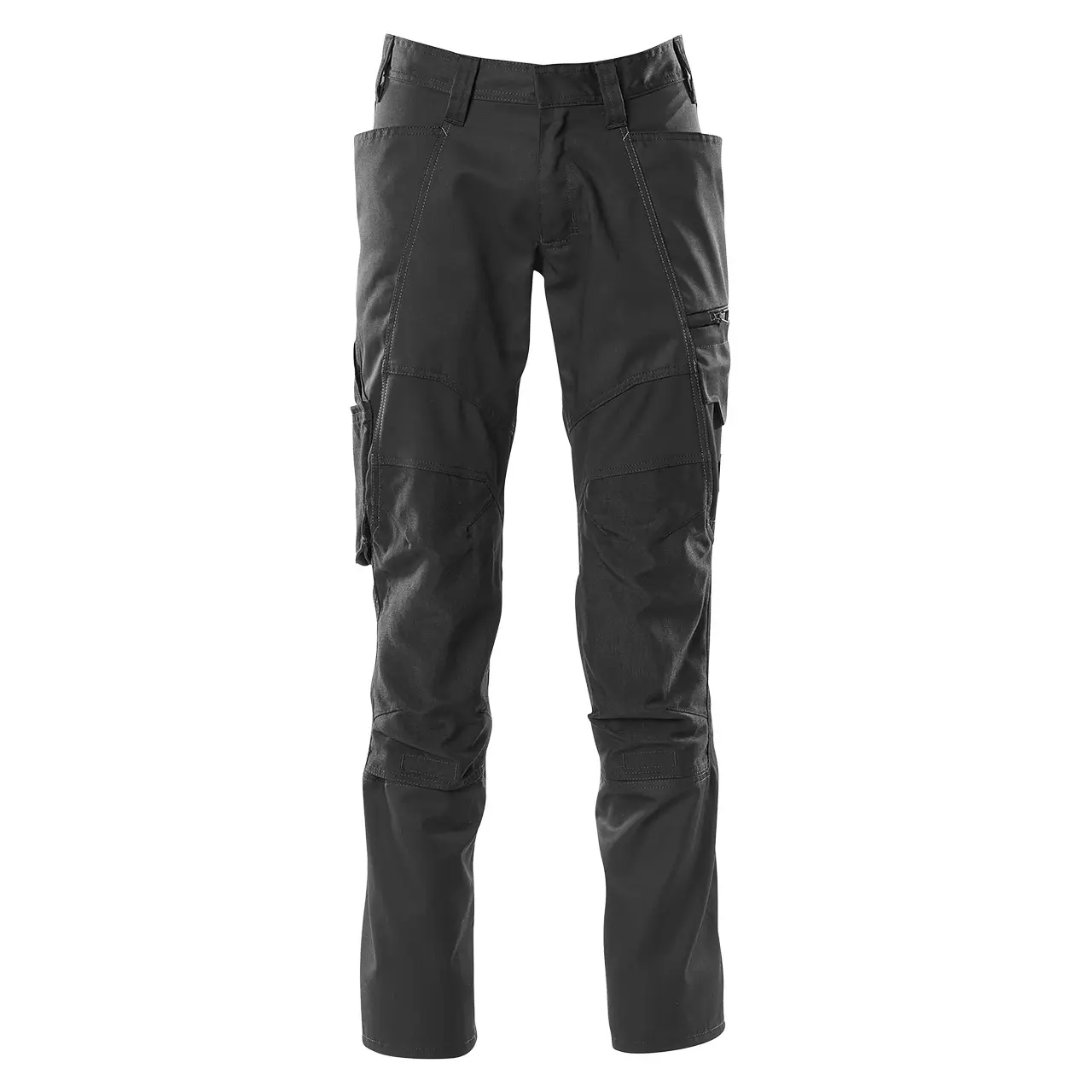 arbeitshose mit knietaschen, mascot accelerate, 18579-442-09, schwarz, frontansicht