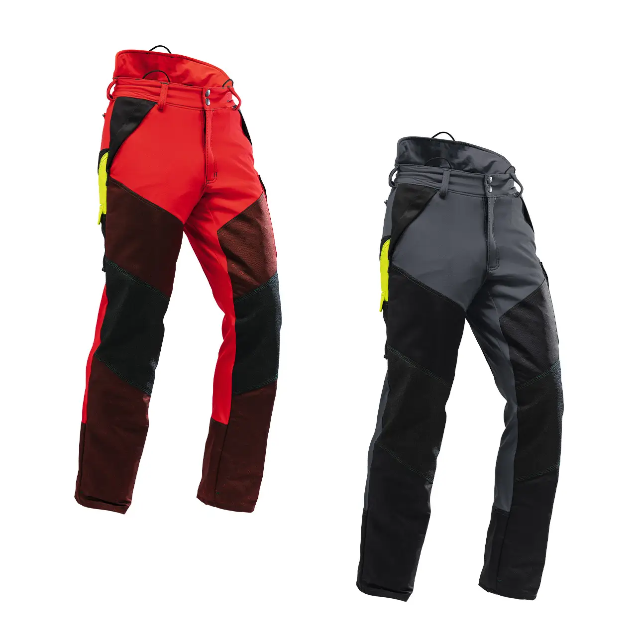 Pfanner Schnittschutzhose Gladiator Extrem Typ A in rot und grau für Forstarbeiten und Baumpflege