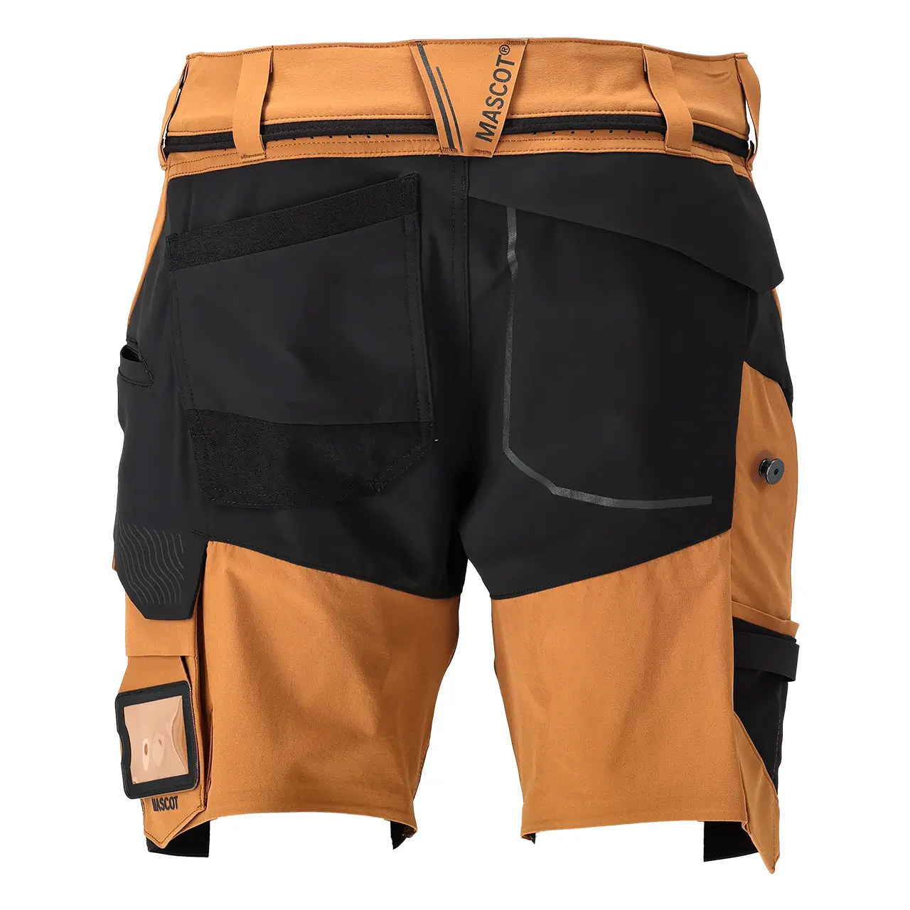 Mascot Handwerker Shorts Customized, Farbe nussbraun-schwarz, Herrenmodel, rückansicht, Artikelnummer 22149-605-5409