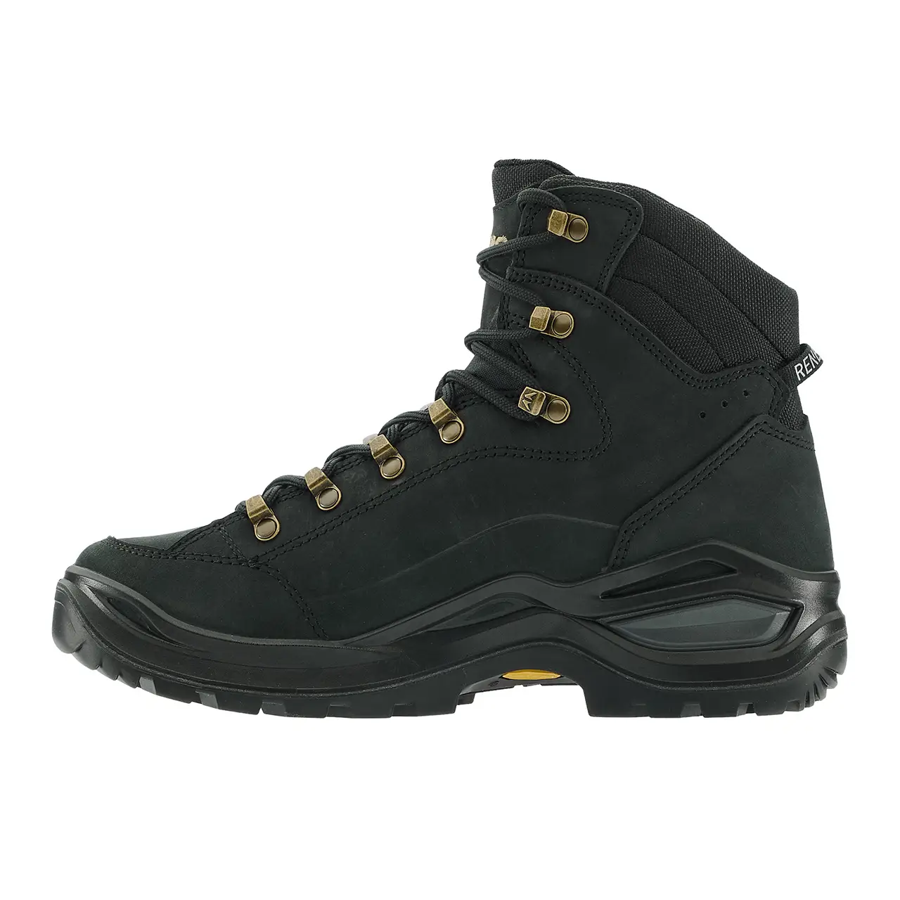 LOWA Renegade EVO GTX MID Ws Damen Wanderschuh schwarz mit Champagner-Akzenten, Außenseite