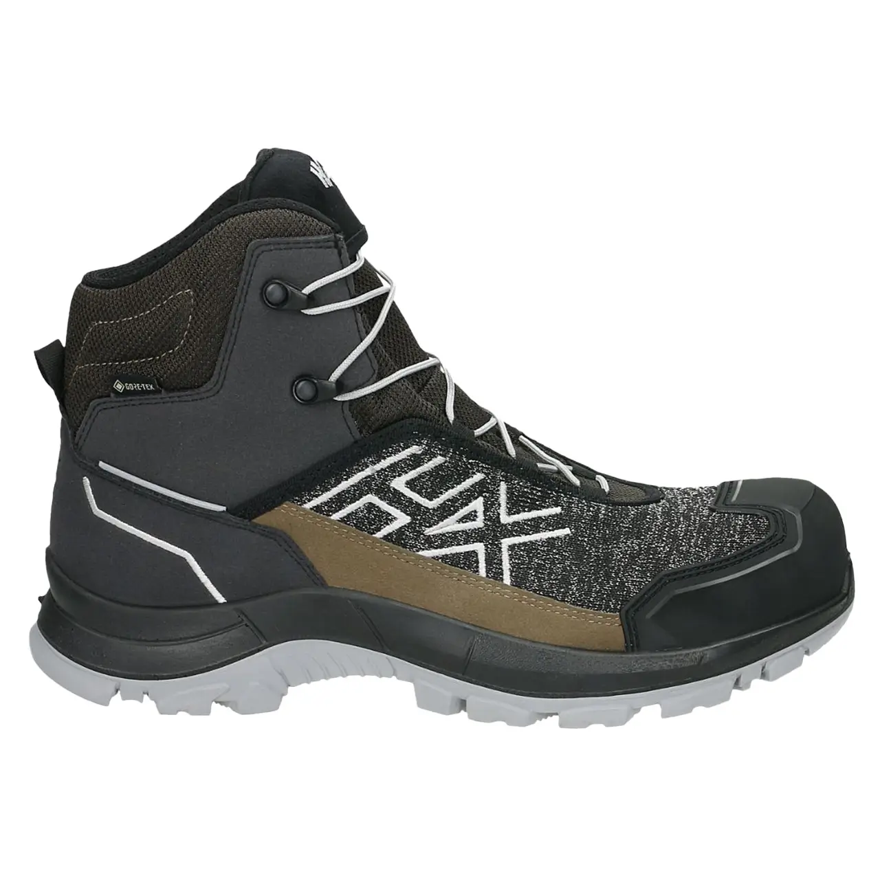 Ansicht ausenseite, sicherheitsschuhe s7s knöchelhoch, farbe schwarz-braun,HAIX Black Eagle Safety 410 | C, GTX
