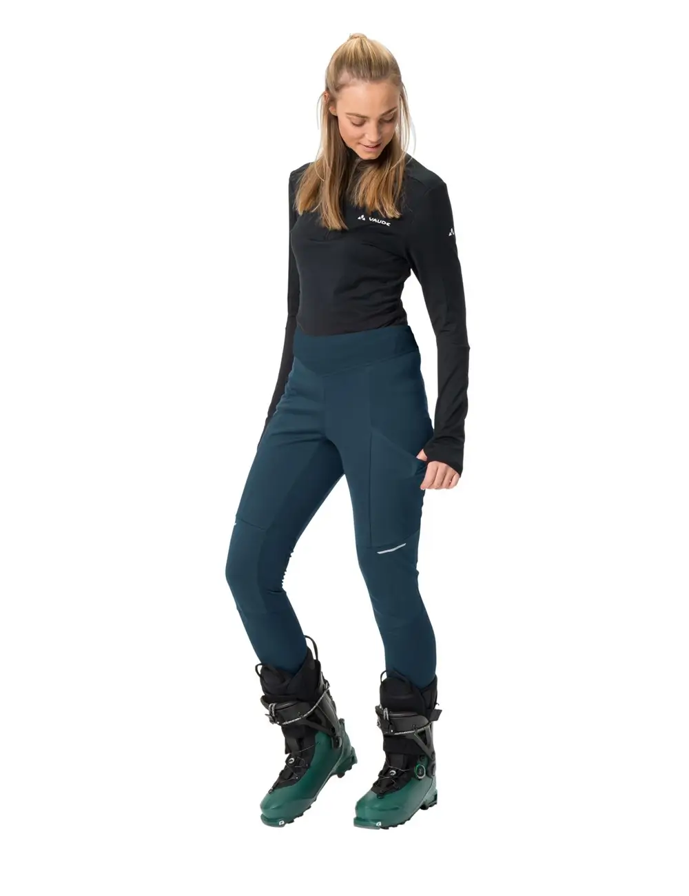 Winter Softshell Leggins Damen dunkelblau