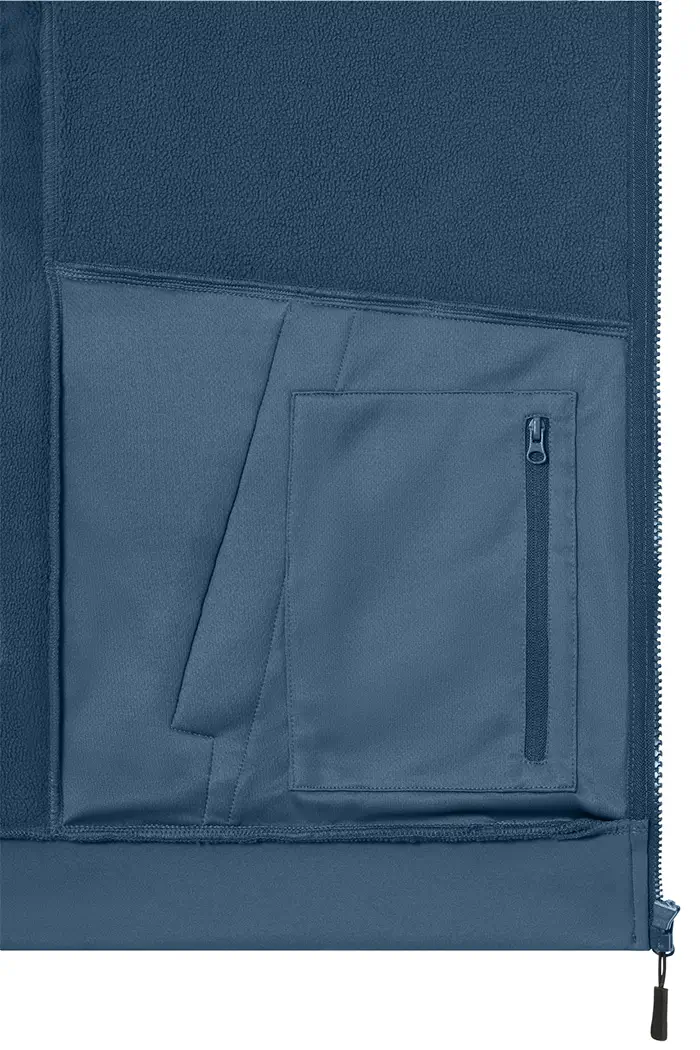 Detailansicht handytasche, innentasche mit Reißverschluss an der Daiber JN1876 Fleecejacke