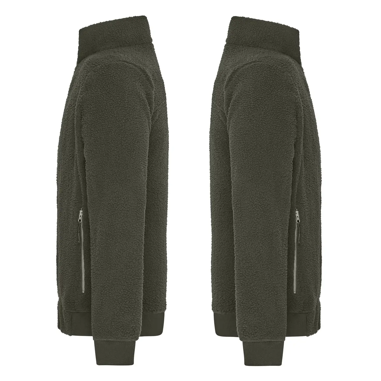 Daiber Sherpa Fleecejacke olive seite