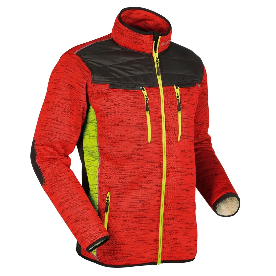 Winterjacke Protos Inuit Teddy rot-neongelb