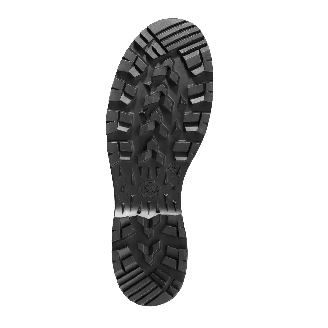 Laufsohle des HAIX Trekker Pro 2.0 S3 Mid Sicherheitsschuhs mit robustem Straßen- und Geländeprofil