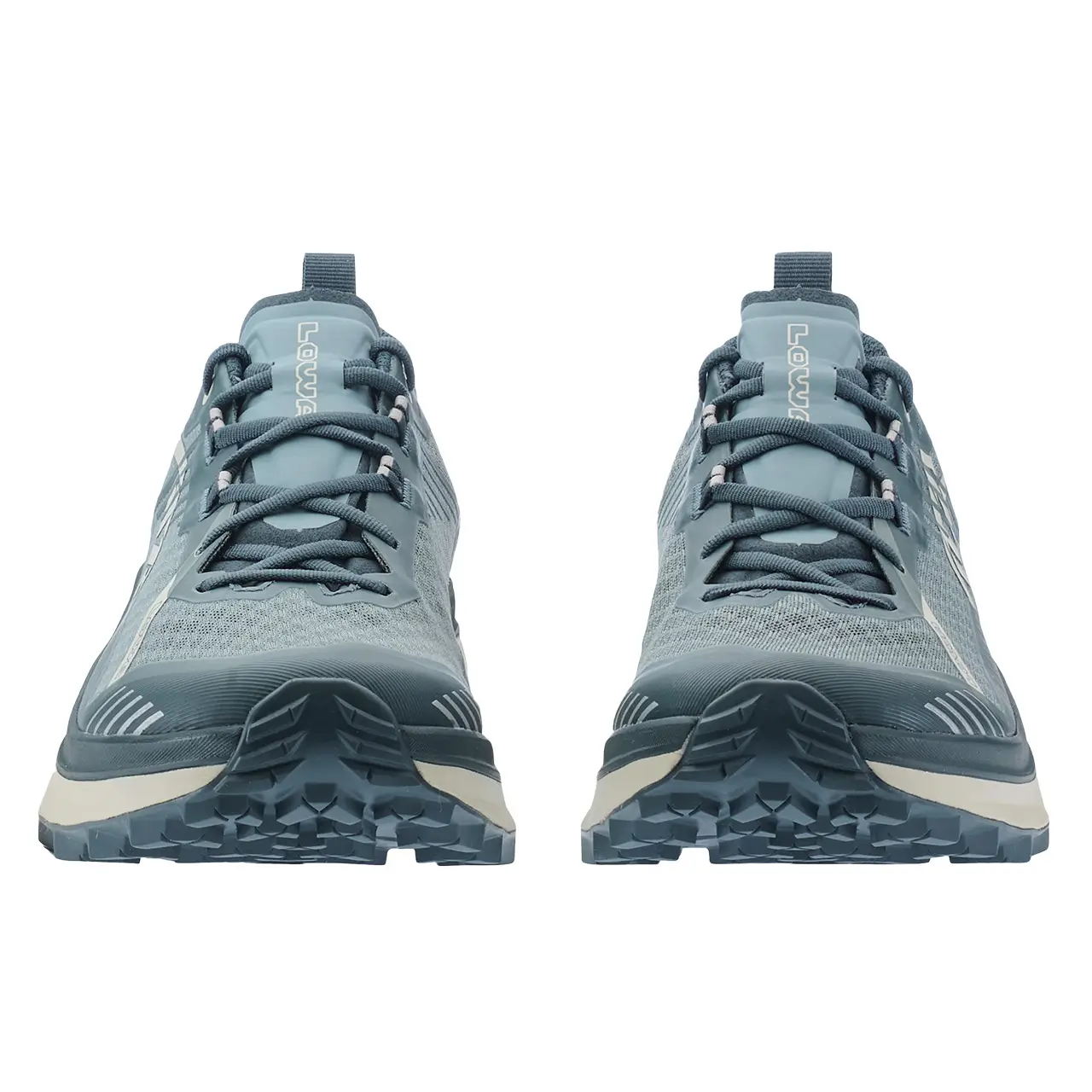 Trailrunningschuhe für Damen, Model Lowa skyterra Ws, Farbe blau, ansicht vorderseite, mit griffige Vibram Laufsohle mit 4,5 mm Stollentiefe