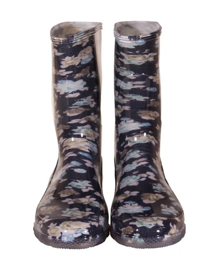 G&G Gummistiefel Lina Basso Tubolare schwarz/blau-blumen