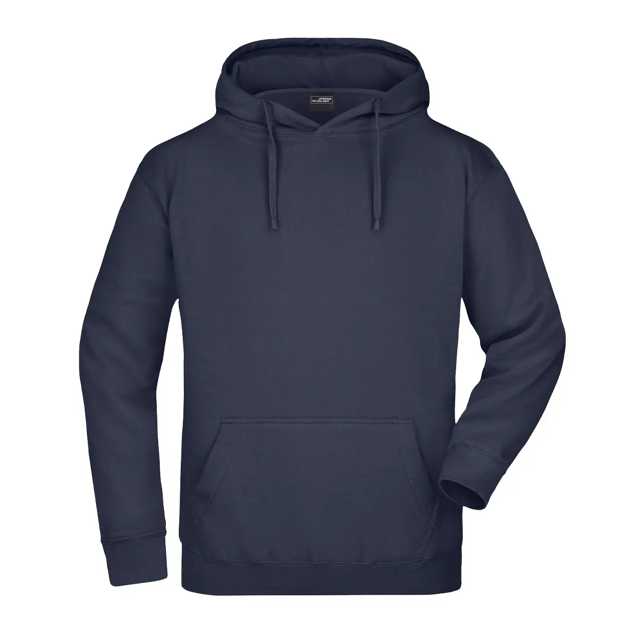 Herren Kapuzensweatshirt Daiber jn047 Farbe navy, vordere Ansicht, klassisches Design mit Kängurutasche und elastischen Bündchen