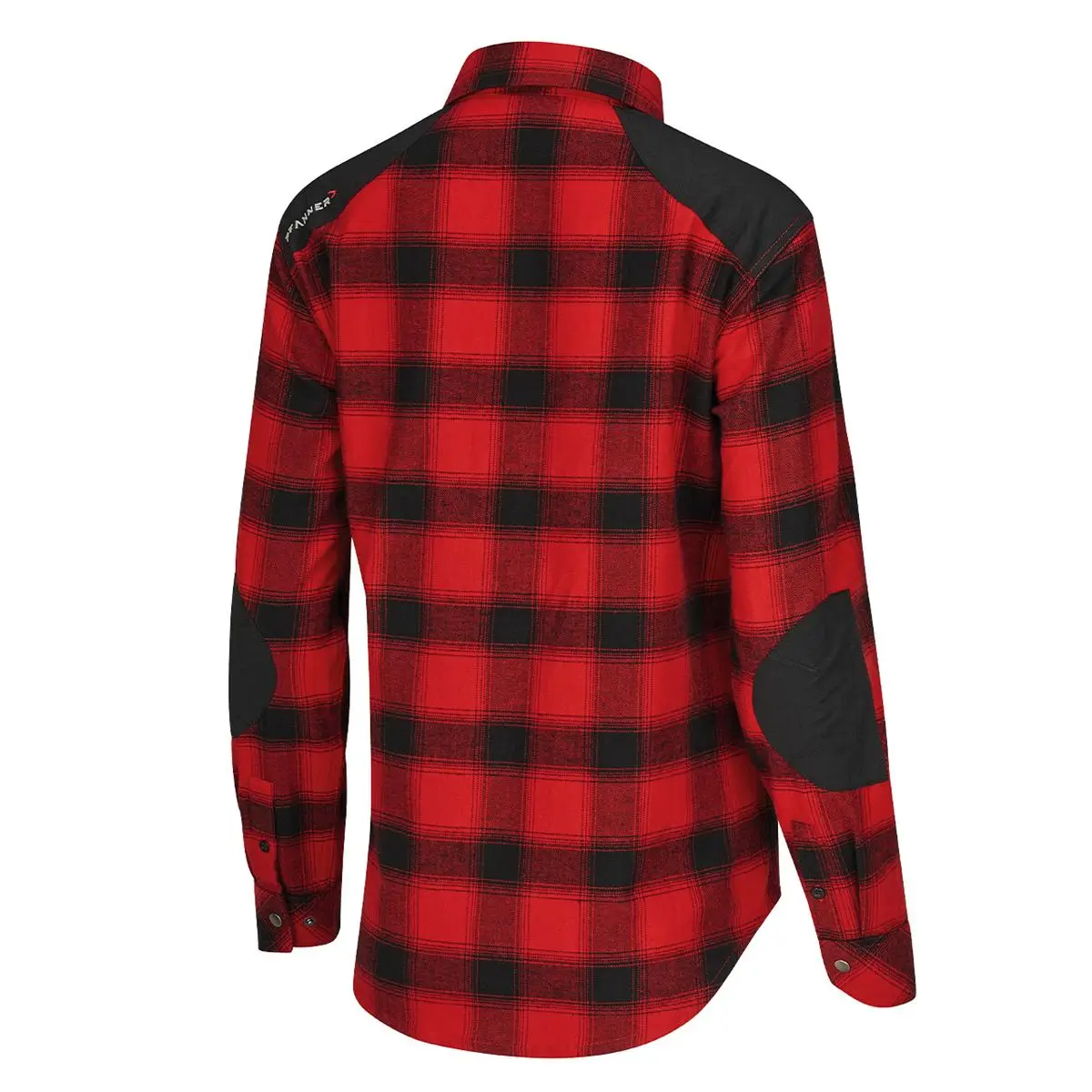 PFANNER Damen Flanellhemd 105451-16 rot-schwarz kariert Seitenansicht hinten rechts