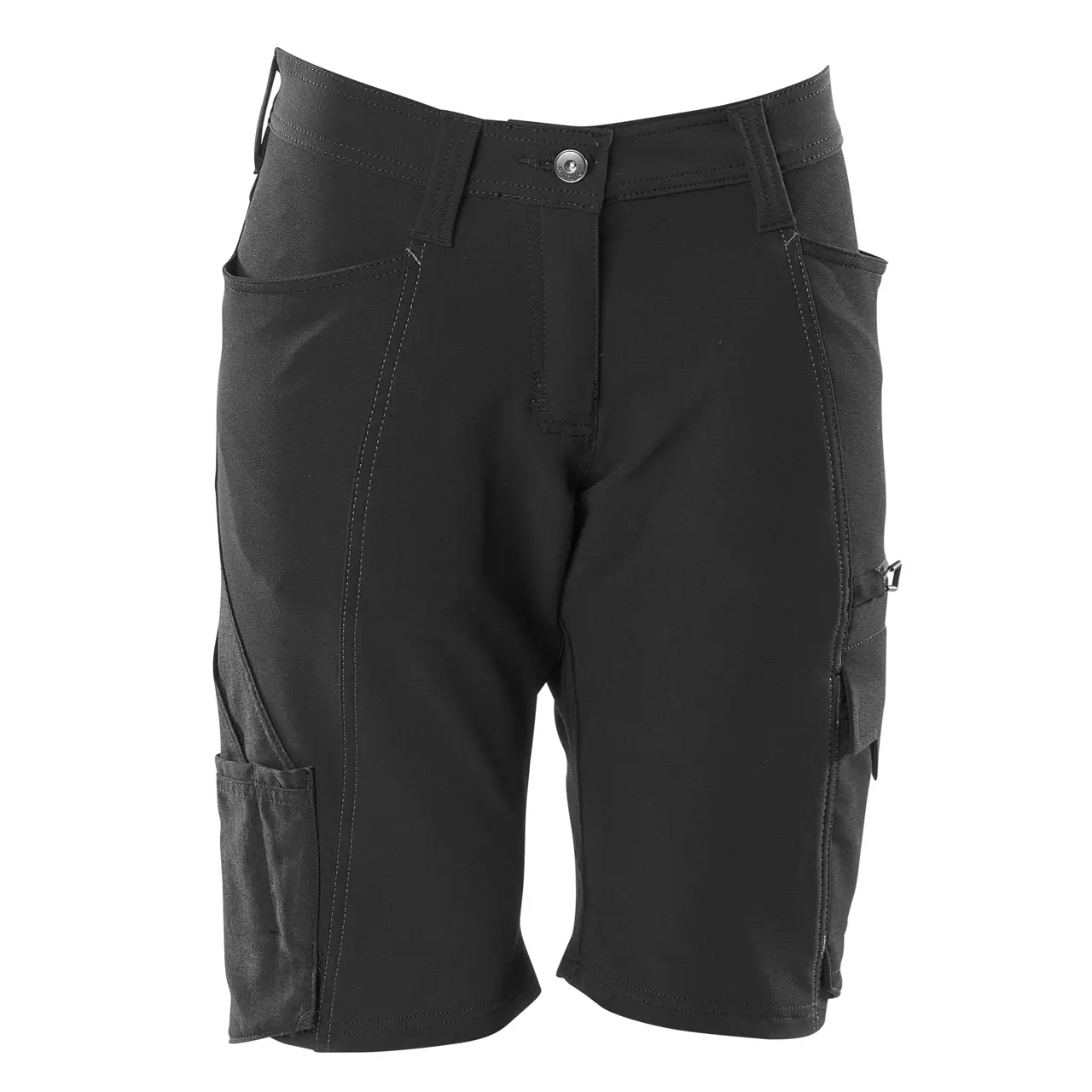 Mascot Damen Shorts Diamond Fit, schwarz, Produktlinie Accelerate, Frontansicht. leichtes, atmungsaktiv, Design mit tailliertem Schnitt.