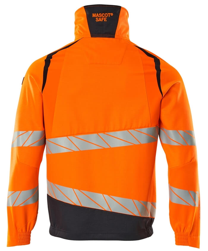 Warnschutzjacke Stretch Zones orange-dunkelblau ansicht hinten