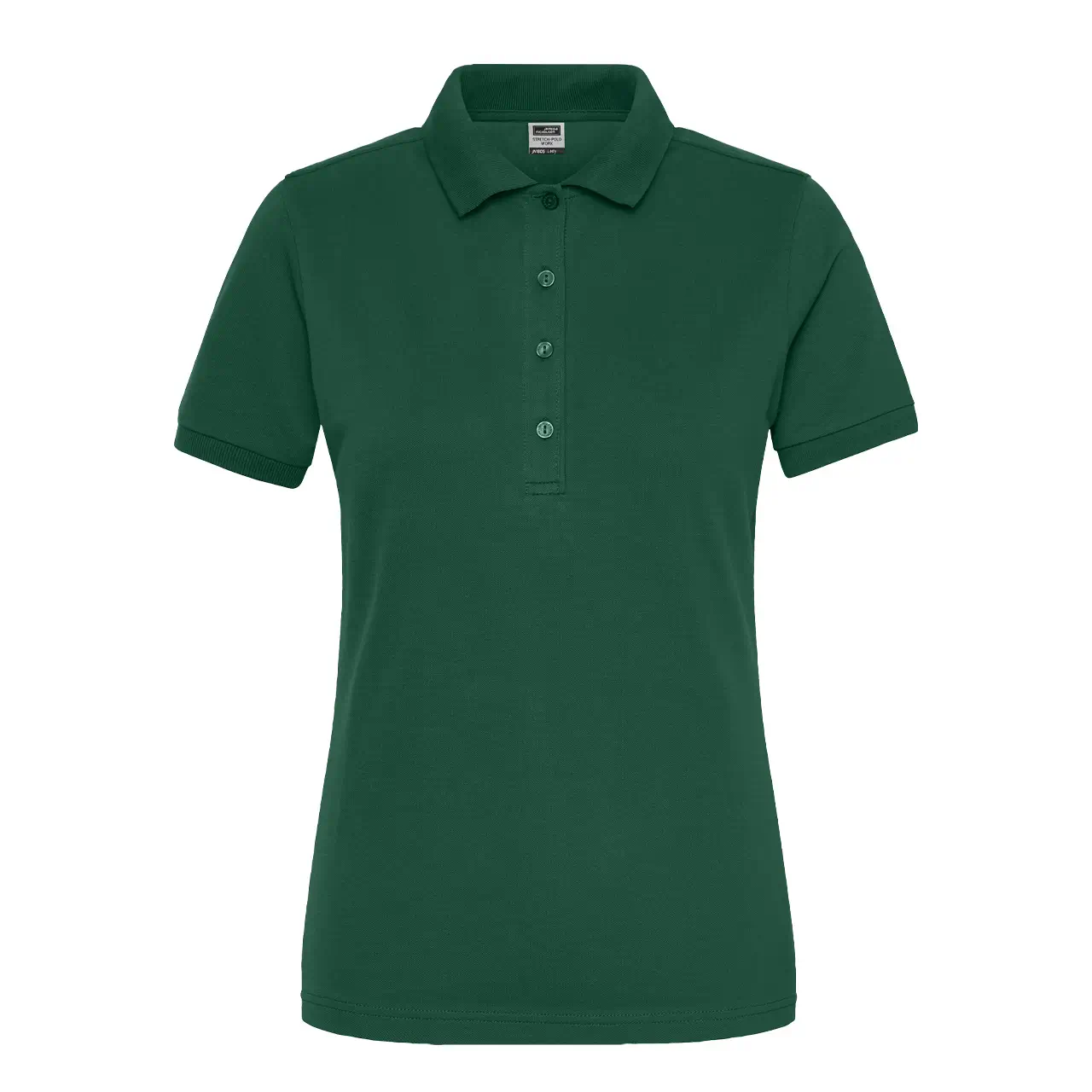 Damen Workwear Poloshirt Daiber JN1805 dunkelgrün, Vorderansicht, kurzarm, tailliert, Bio-Baumwolle