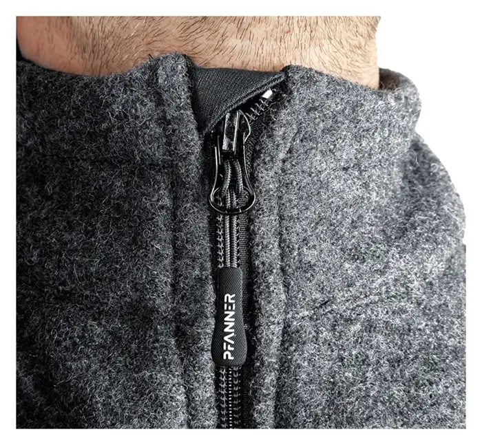 Pfanner Wooltec Janker dunkelgrau Zipper Garage