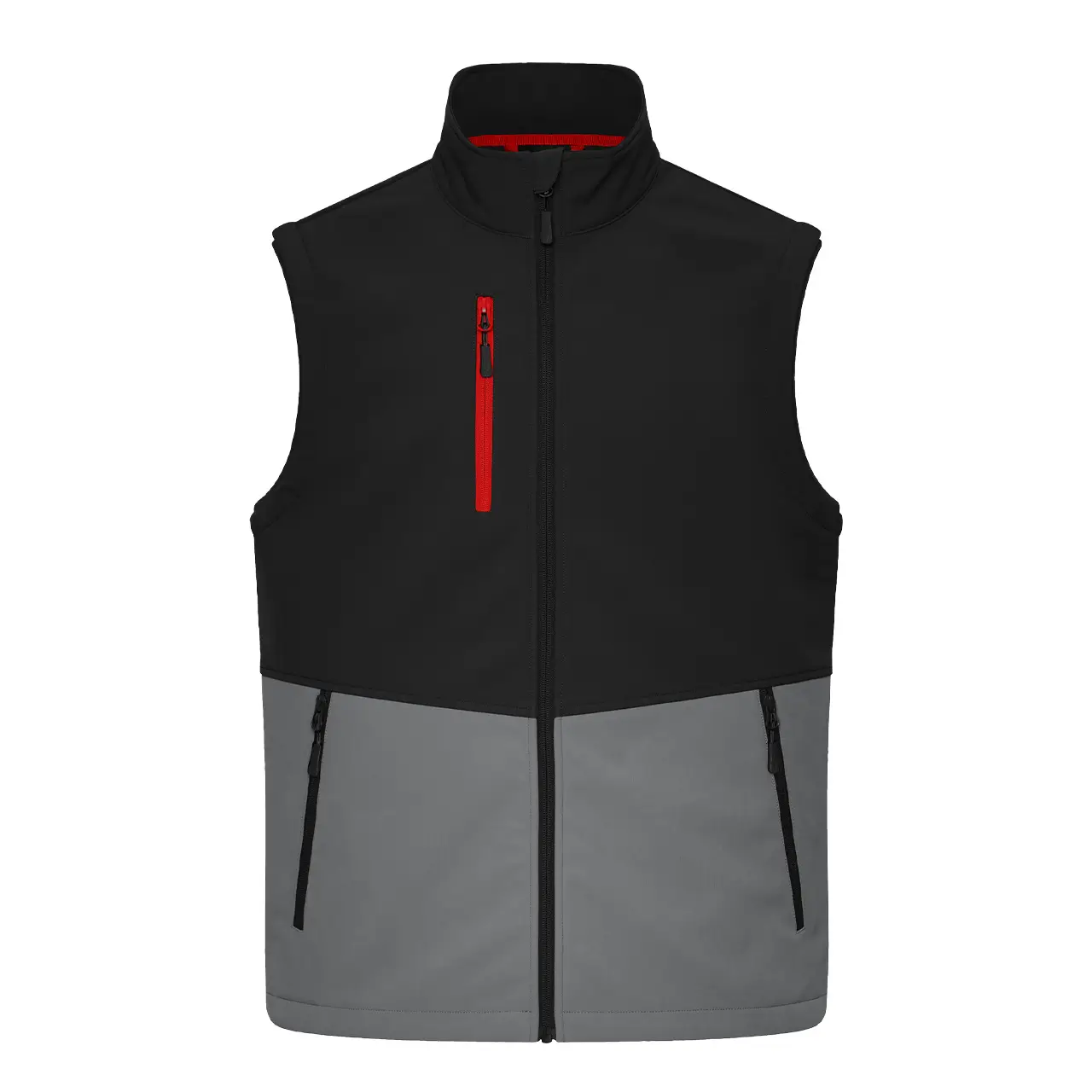 Daiber Workwear Softshellweste JN1888 in black-metal/grey Vorderansicht für Damen und Herren