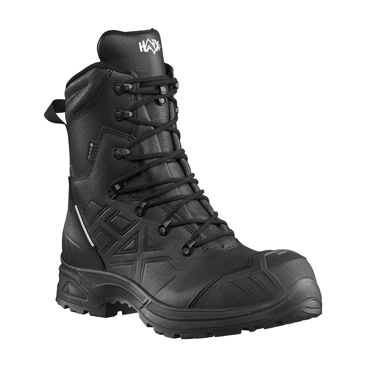 Arbeitsschuhe S7, HAIX AIRPOWER XR 830 LTR GTX Sicherheitsstiefel S7 schwarz Seitenansicht Artikelnummer 607637