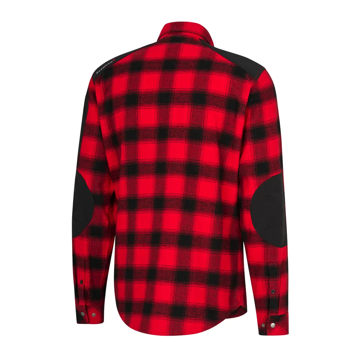 PFANNER Herren Flanellhemd 105450-16 rot-schwarz kariert Seitenansicht hinten rechts