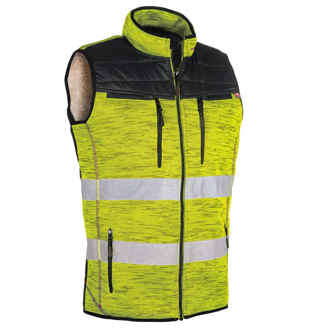 Winterweste mit Reflexstreifen neongelb
