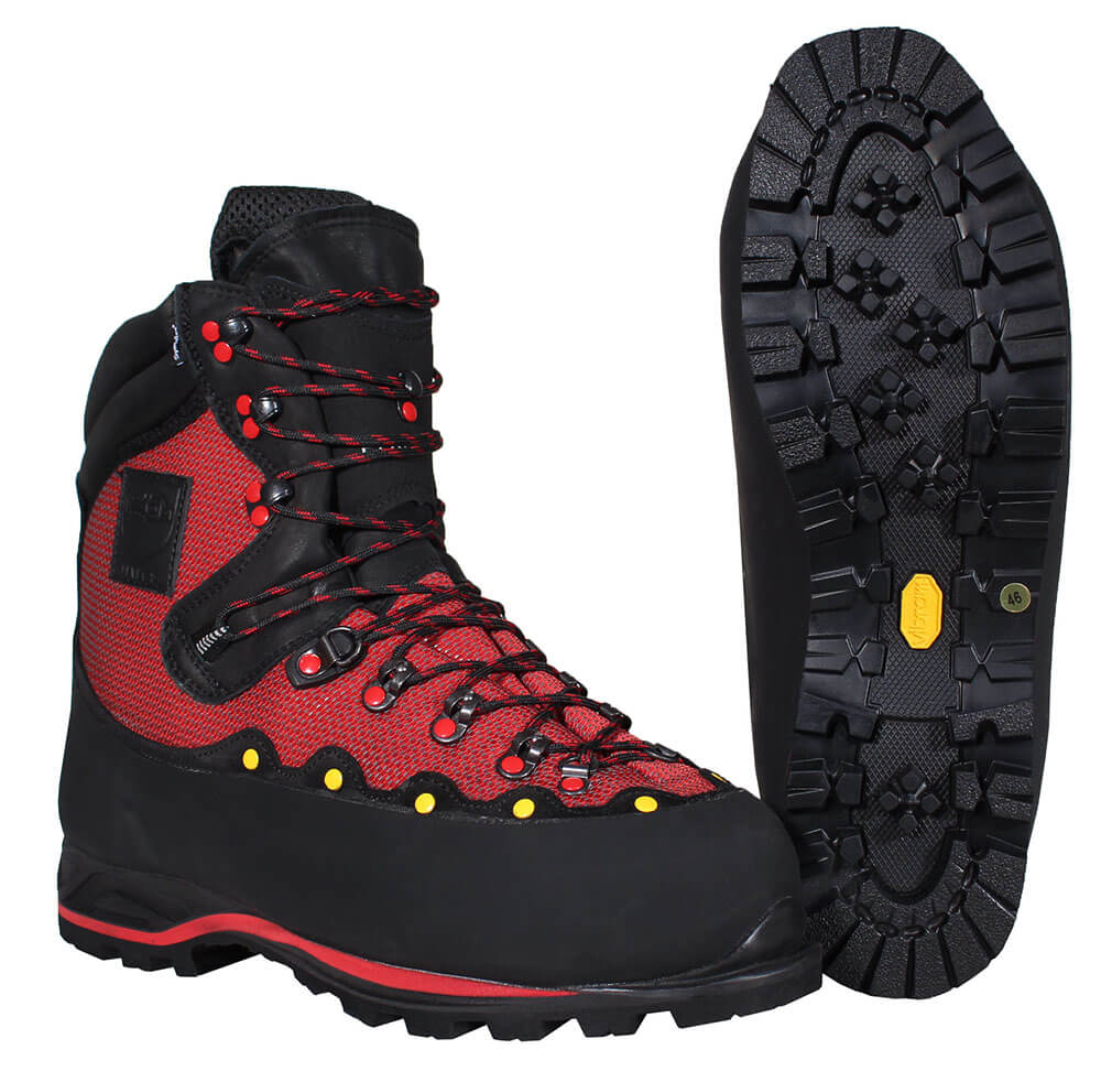 Schnittschutzschuhe Säntis schwarz-rot