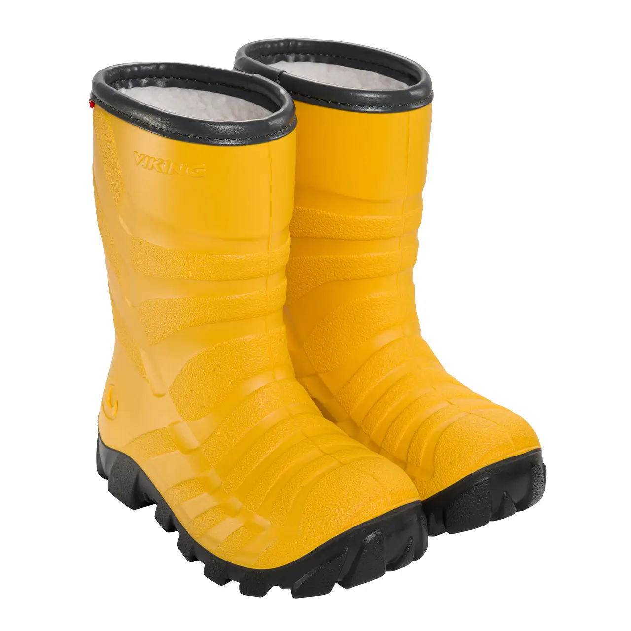 Viking Kinder Winterstiefel Ultra Warm gelb paarweise Vorderansicht seitlich