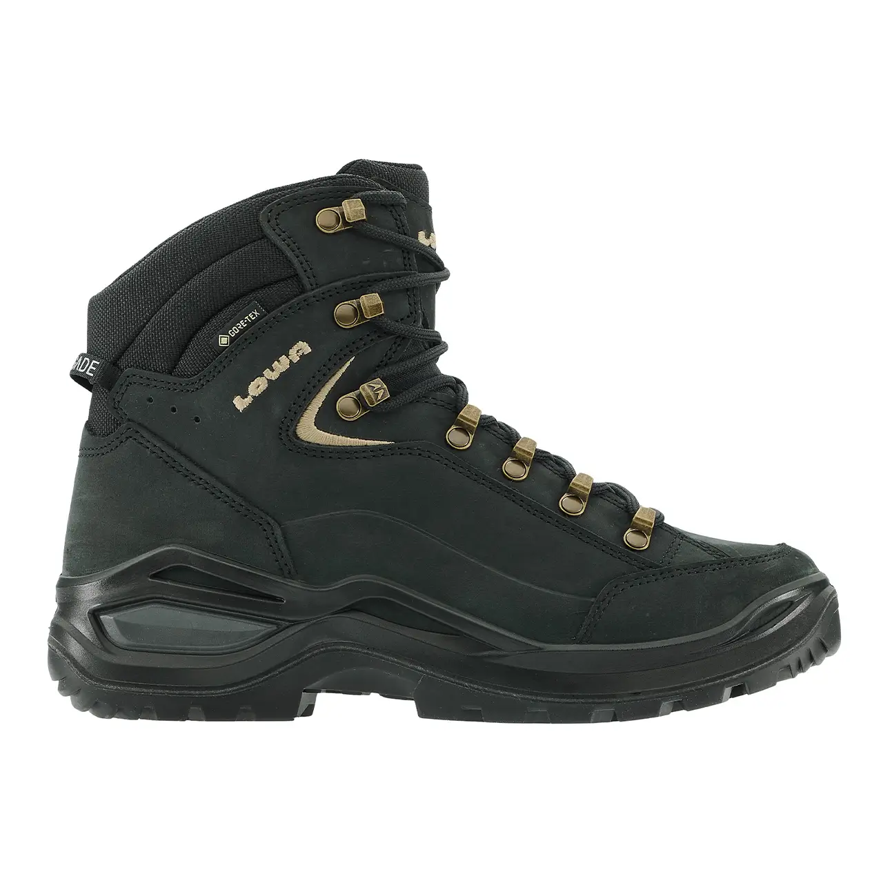 LOWA Renegade EVO GTX MID Ws Damen Wanderschuh schwarz mit Champagner-Akzenten, Innenseite