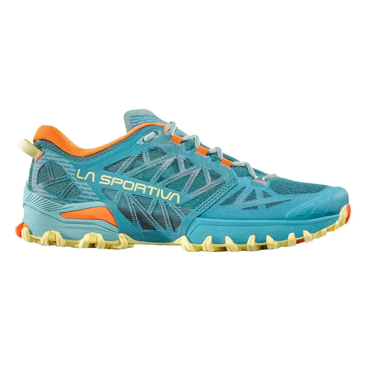 La Sportiva Bushido III Damen Trailrunning Schuhe Ansicht Außenseite mit Schriftzug
