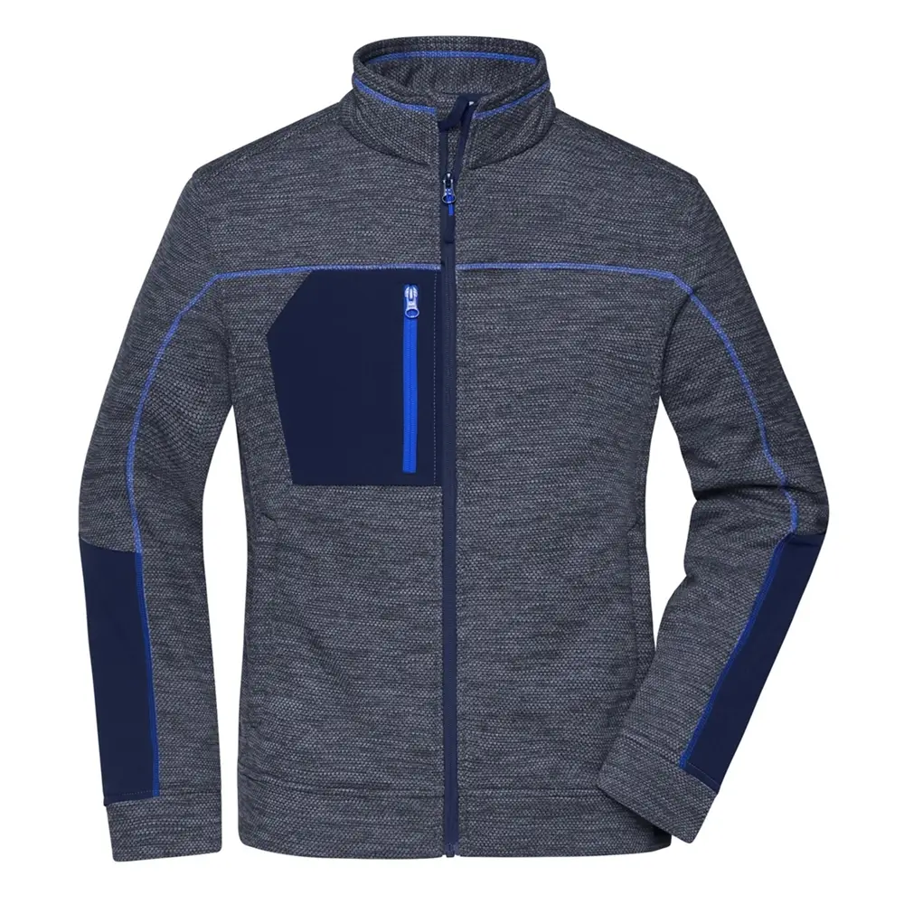 Strickfleece Jacke Damen navy-melange/navy