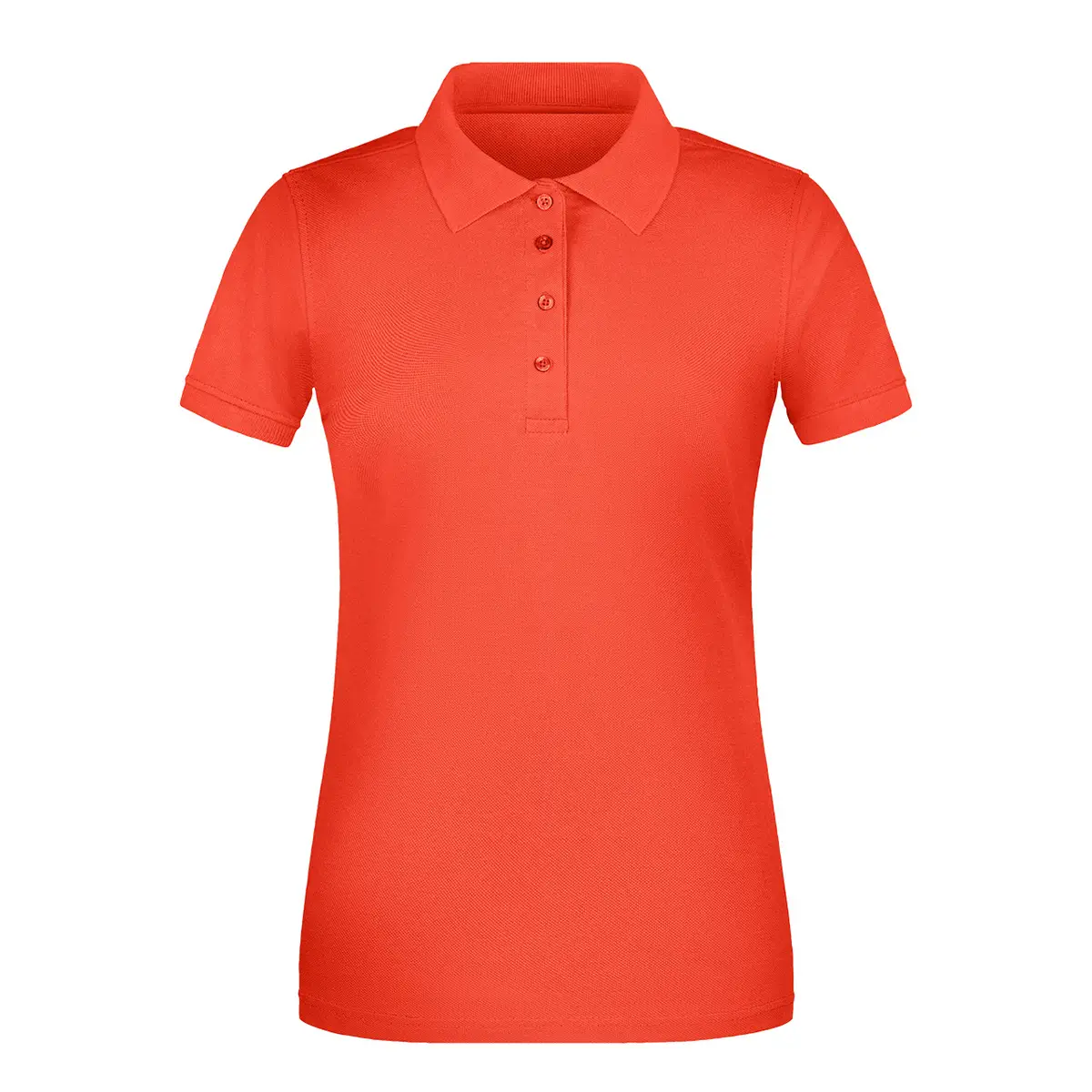 Arbeits Poloshirt Damen, strapazierfähig Daiber JN873, Farbe spicy-orange, Vorderansicht hinter weissen Hintergrund