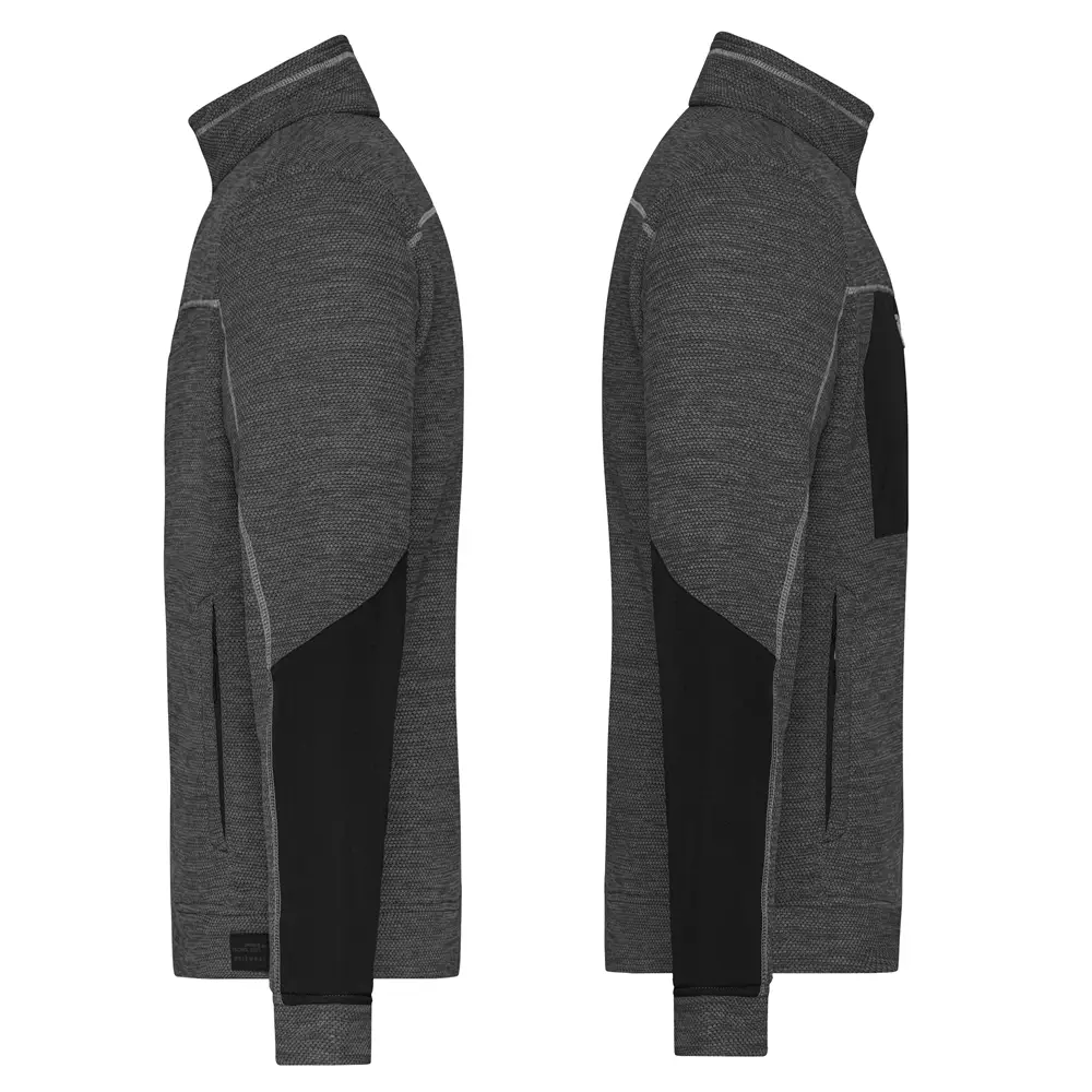 Daiber Strickfleecejacke schwarz-silber-melange