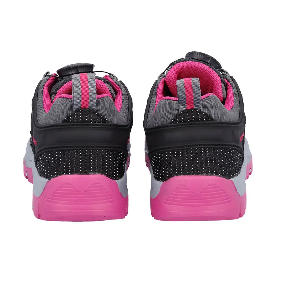 Kinderschuhe mit Drehverschluss grau-fuxia ansicht hinten